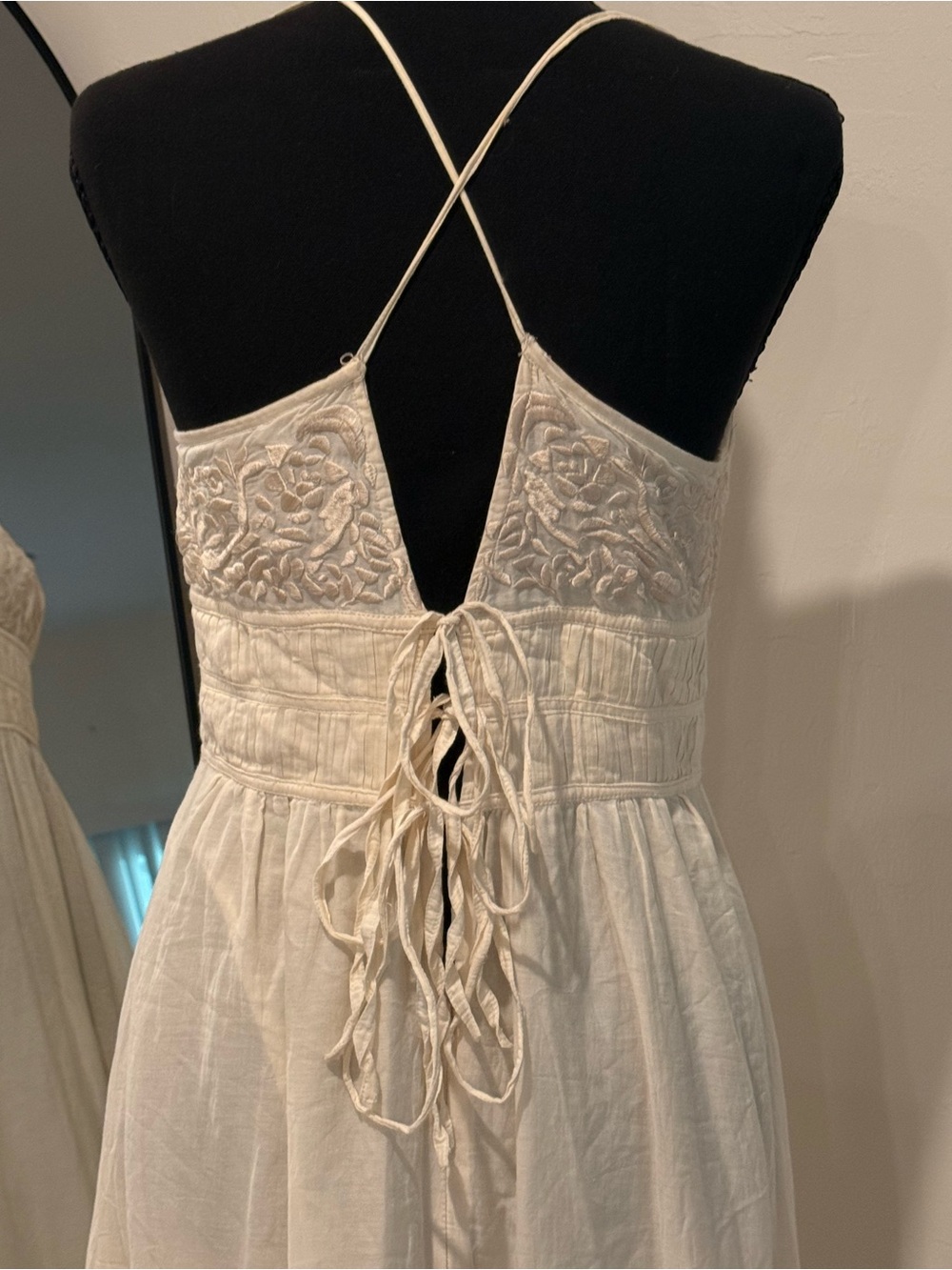 French Connection Cream Tiered Maxi Dress with Spaghetti Straps - Picture 6 of 11
